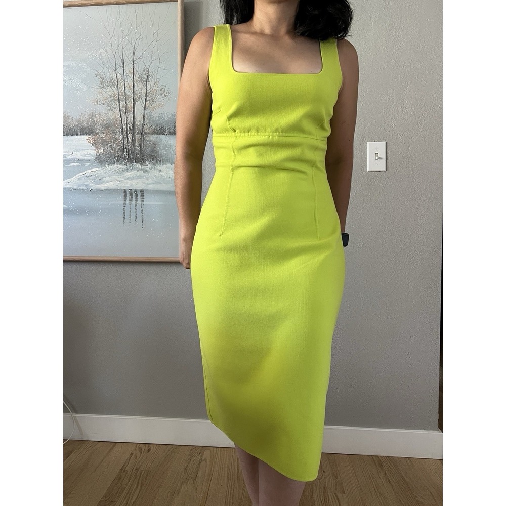 Michael Kors Made in Italy Bodycon Dress Sleeveless wool blend size 10 Green